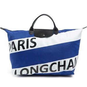 longchamp le pliage tote blue
